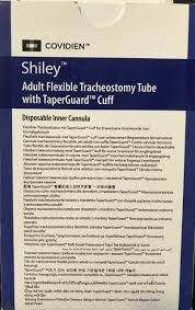  تراکیوستومی  دو جداره فلکسیبل کافدار سایز 8.5 شایلی قطر داخلی 8.5 و قطر خارجی 12.2 90 درجه طول لوله 79 میلیمتر برند شایلی covidien